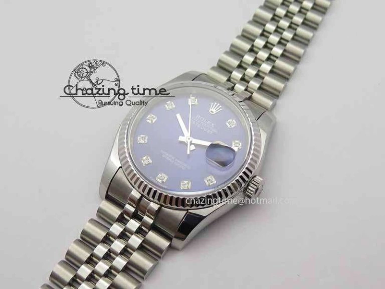 Vibrant DateJust 116234 SS BP Best Edition Blue Dial Diam Markers On SS Bracelet SA 3741