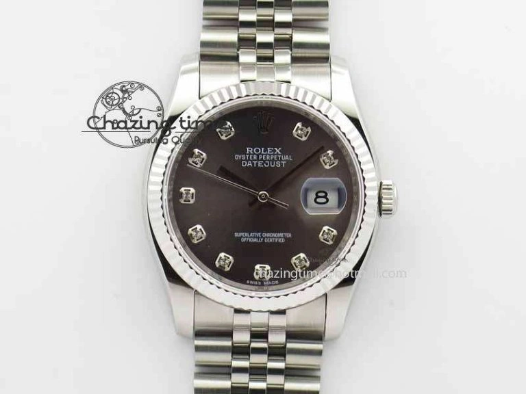 Effortless DateJust 116234 SS BP Best Edition Gray Dial Diam Markers On SS Bracelet SA 3742