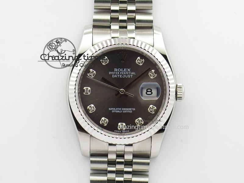 Effortless DateJust 116234 SS BP Best Edition Gray Dial Diam Markers On SS Bracelet SA 3742