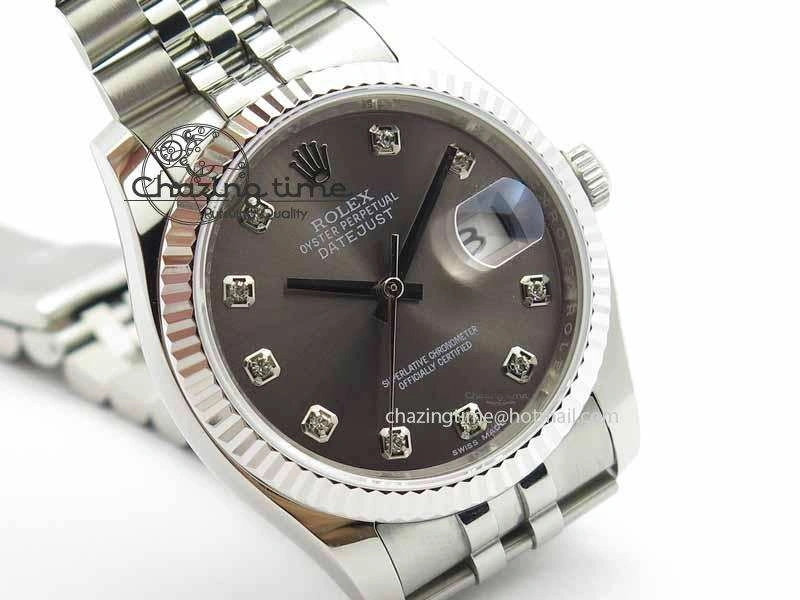 Effortless DateJust 116234 SS BP Best Edition Gray Dial Diam Markers On SS Bracelet SA 3742
