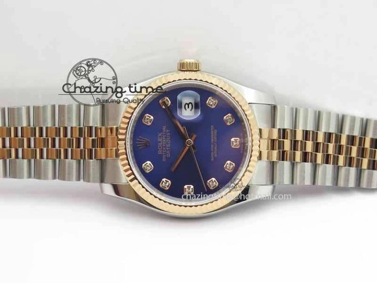 DateJust 116234 SS RG BP Best Edition Blue Dial Diam Markers On SS RG Bracelet SA Versatile 3746