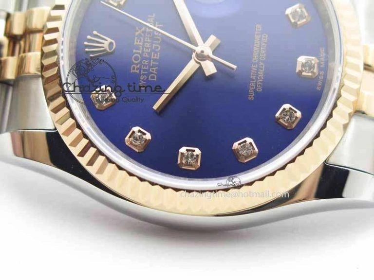 DateJust 116234 SS RG BP Best Edition Blue Dial Diam Markers On SS RG Bracelet SA Versatile 3746