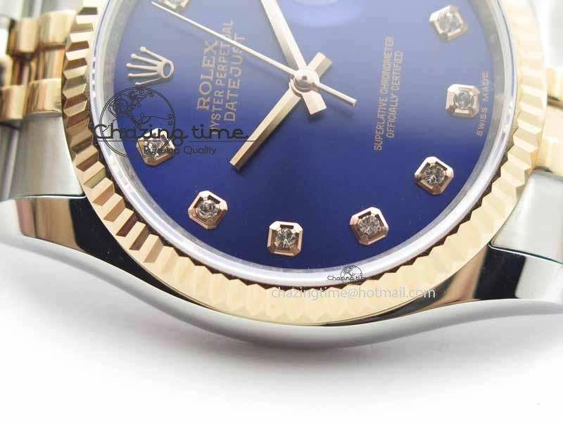 DateJust 116234 SS RG BP Best Edition Blue Dial Diam Markers On SS RG Bracelet SA Versatile 3746