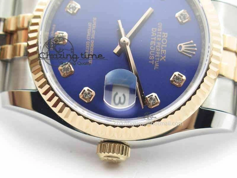 DateJust 116234 SS RG BP Best Edition Blue Dial Diam Markers On SS RG Bracelet SA Versatile 3746