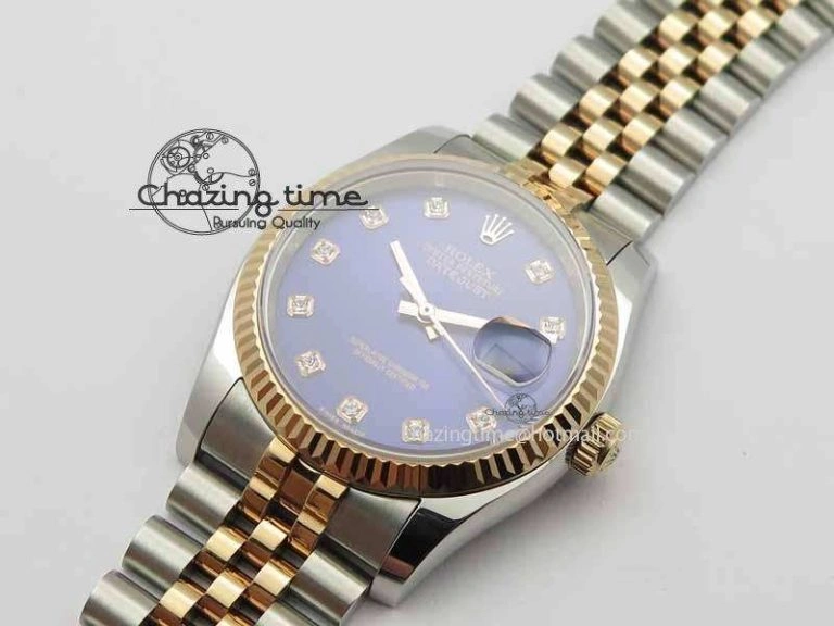 DateJust 116234 SS RG BP Best Edition Blue Dial Diam Markers On SS RG Bracelet SA Versatile 3746