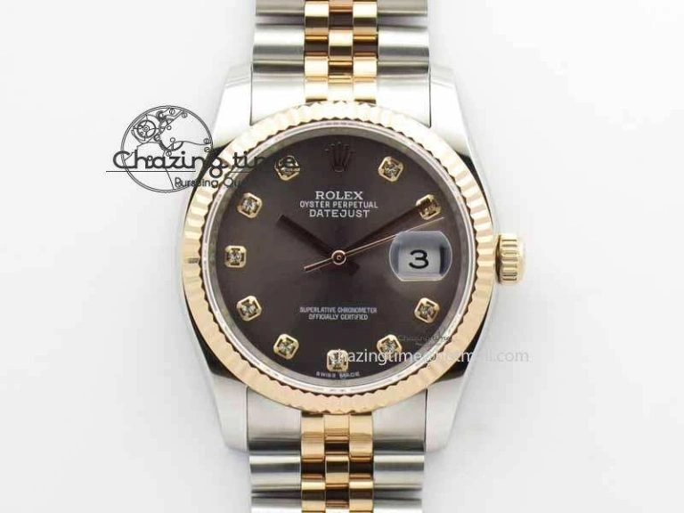DateJust 116234 SS RG BP Best Edition Gray Dial Diam Markers On SS RG Bracelet SA EasyMatch 3747