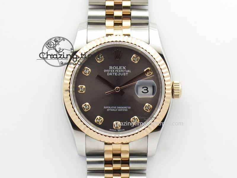 DateJust 116234 SS RG BP Best Edition Gray Dial Diam Markers On SS RG Bracelet SA EasyMatch 3747