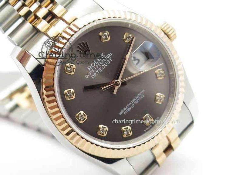 DateJust 116234 SS RG BP Best Edition Gray Dial Diam Markers On SS RG Bracelet SA EasyMatch 3747