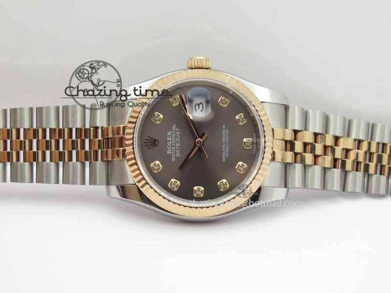 DateJust 116234 SS RG BP Best Edition Gray Dial Diam Markers On SS RG Bracelet SA EasyMatch 3747