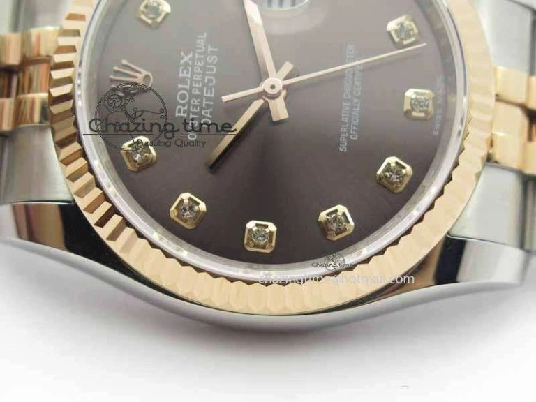 DateJust 116234 SS RG BP Best Edition Gray Dial Diam Markers On SS RG Bracelet SA EasyMatch 3747
