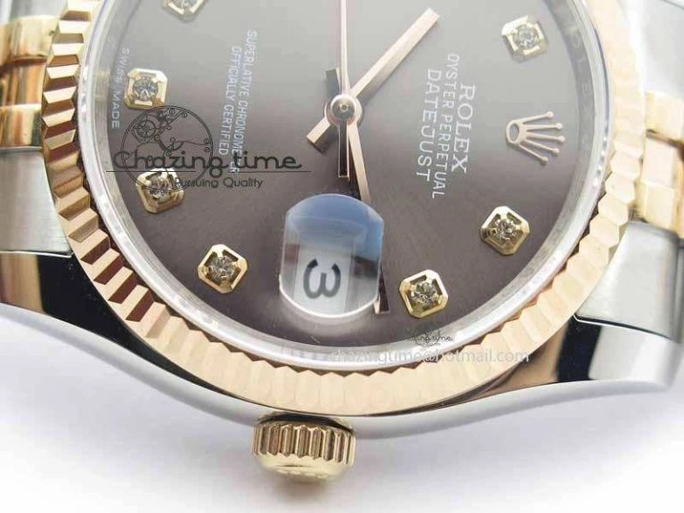 DateJust 116234 SS RG BP Best Edition Gray Dial Diam Markers On SS RG Bracelet SA EasyMatch 3747