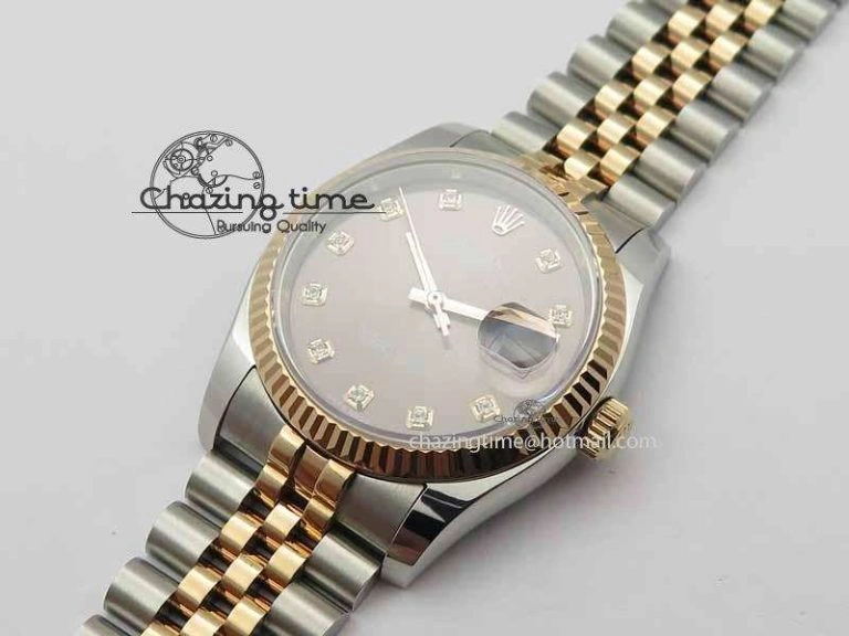 DateJust 116234 SS RG BP Best Edition Gray Dial Diam Markers On SS RG Bracelet SA EasyMatch 3747