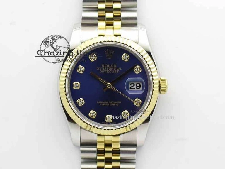 FreshLook DateJust 116234 SS YG BP Best Edition Blue Dial Diam Markers On SS YG Bracelet SA 3744