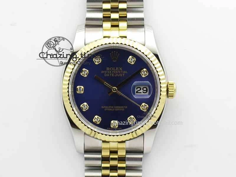 FreshLook DateJust 116234 SS YG BP Best Edition Blue Dial Diam Markers On SS YG Bracelet SA 3744