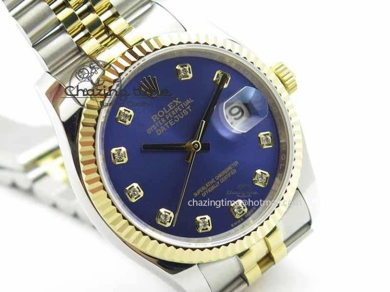 FreshLook DateJust 116234 SS YG BP Best Edition Blue Dial Diam Markers On SS YG Bracelet SA 3744