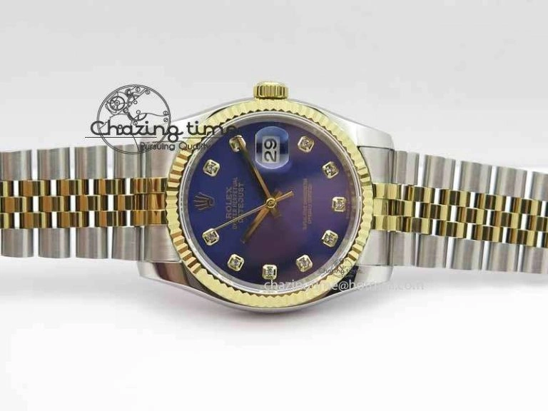 FreshLook DateJust 116234 SS YG BP Best Edition Blue Dial Diam Markers On SS YG Bracelet SA 3744