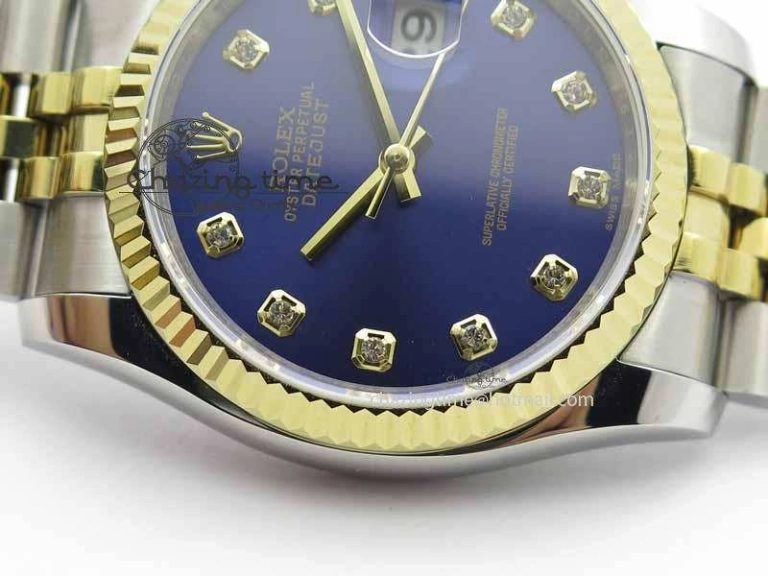 FreshLook DateJust 116234 SS YG BP Best Edition Blue Dial Diam Markers On SS YG Bracelet SA 3744