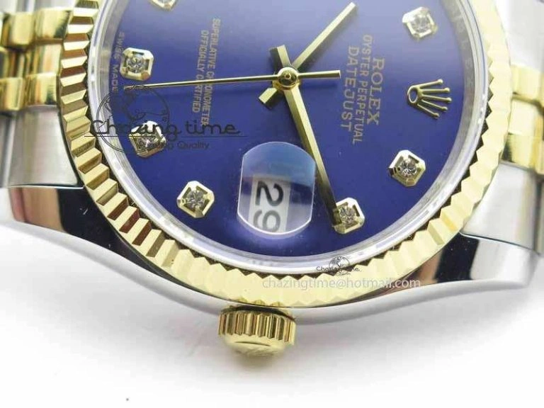 FreshLook DateJust 116234 SS YG BP Best Edition Blue Dial Diam Markers On SS YG Bracelet SA 3744