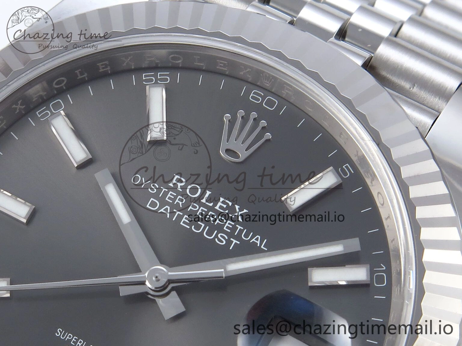 Stylish DateJust 126334 41mm Clean 1:1 Best Edition 904L Steel Gray Stick Dial on Jubilee Bracelet VR 895