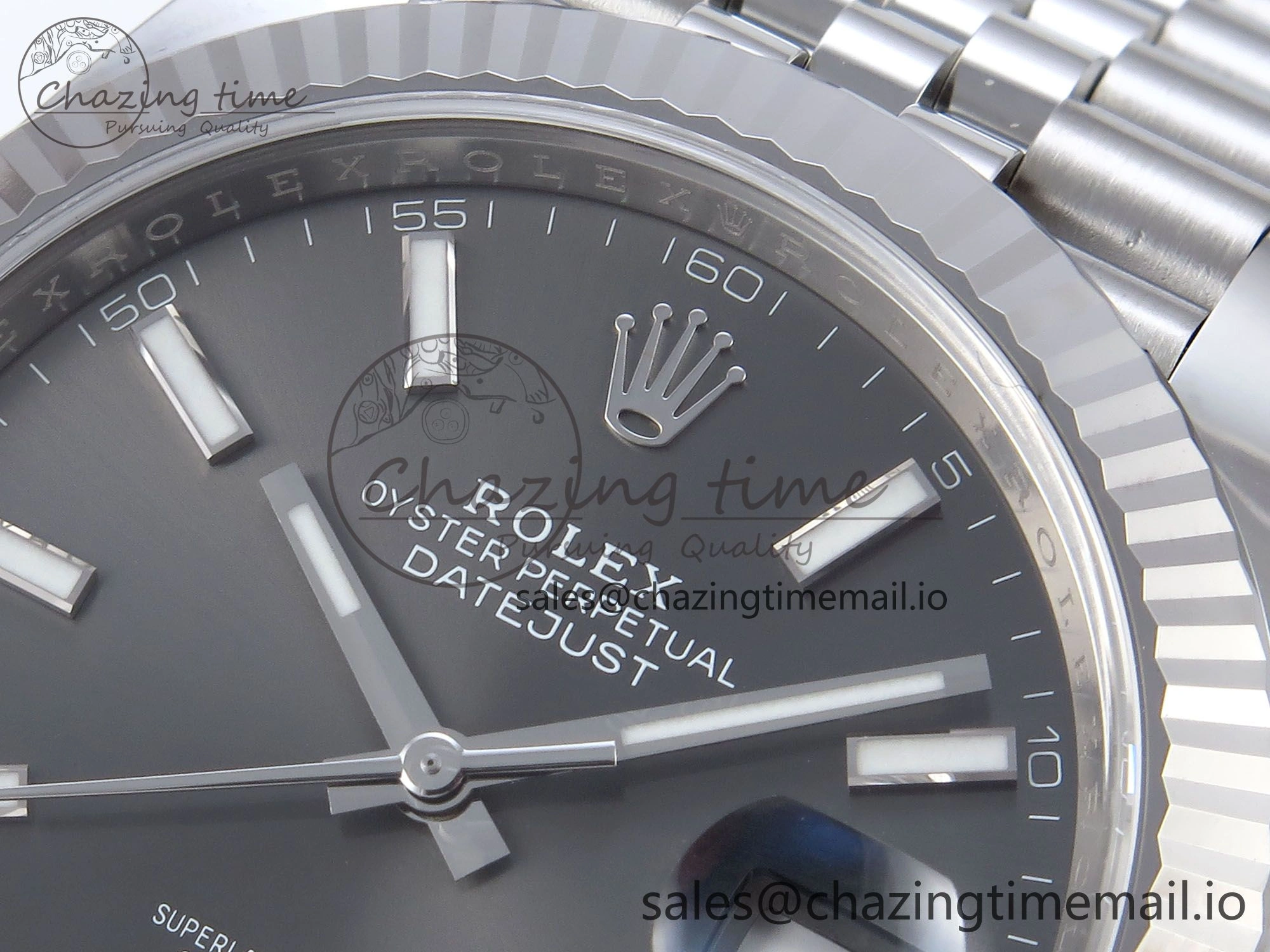 Stylish DateJust 126334 41mm Clean 1:1 Best Edition 904L Steel Gray Stick Dial on Jubilee Bracelet VR 895