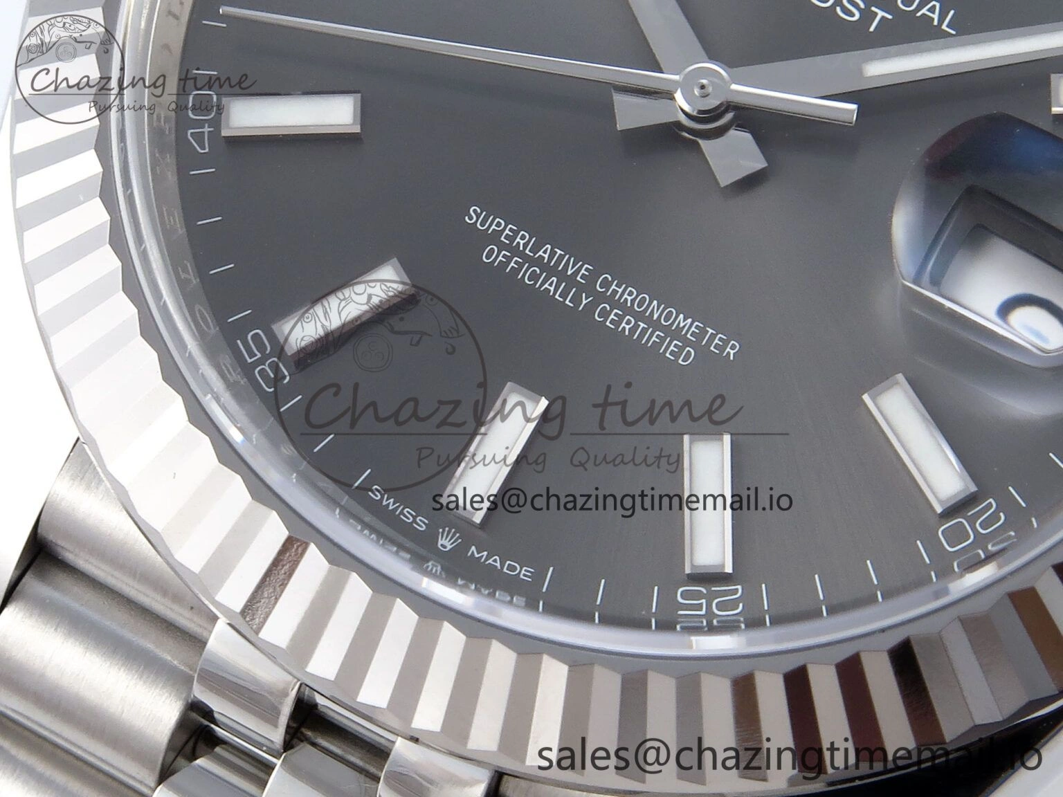 Stylish DateJust 126334 41mm Clean 1:1 Best Edition 904L Steel Gray Stick Dial on Jubilee Bracelet VR 895
