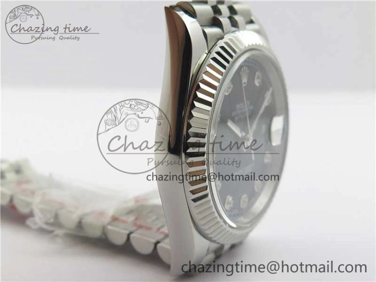 Trendy DateJust 126334 SS Noob 1:1 904L Best Edition Black Dial Diamond on Jubilee Bracelet A 3163