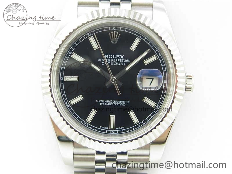HighPerformance DateJust 126334 SS Noob 1:1 904L Best Edition Black Dial Stick Markers on Jubilee Bracelet A 3165