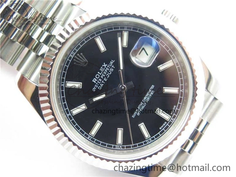 HighPerformance DateJust 126334 SS Noob 1:1 904L Best Edition Black Dial Stick Markers on Jubilee Bracelet A 3165