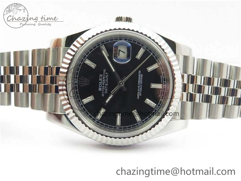 HighPerformance DateJust 126334 SS Noob 1:1 904L Best Edition Black Dial Stick Markers on Jubilee Bracelet A 3165