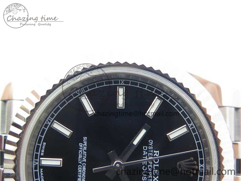 HighPerformance DateJust 126334 SS Noob 1:1 904L Best Edition Black Dial Stick Markers on Jubilee Bracelet A 3165