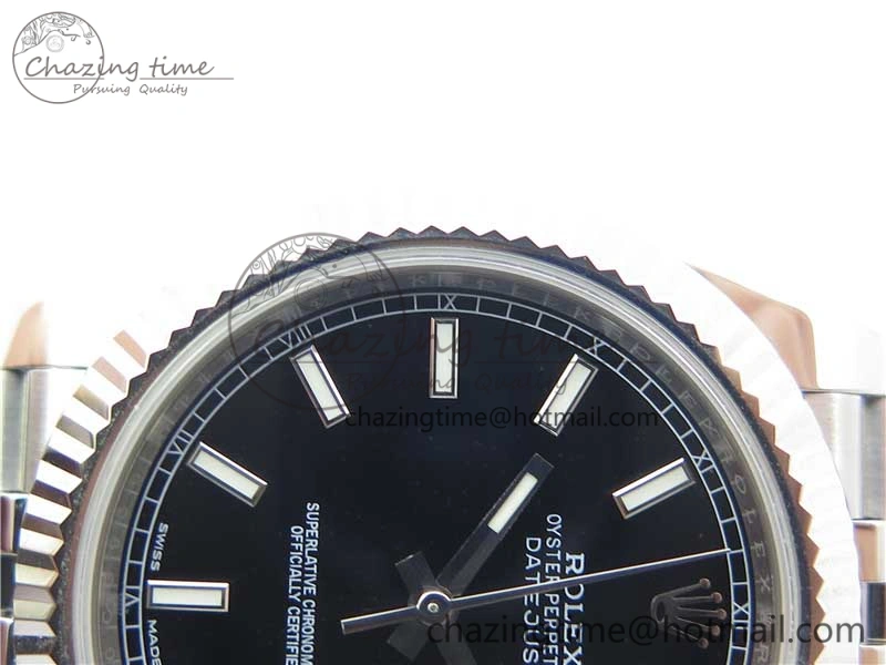HighPerformance DateJust 126334 SS Noob 1:1 904L Best Edition Black Dial Stick Markers on Jubilee Bracelet A 3165