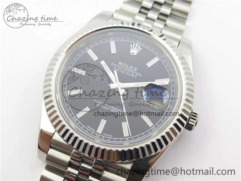 HighPerformance DateJust 126334 SS Noob 1:1 904L Best Edition Black Dial Stick Markers on Jubilee Bracelet A 3165
