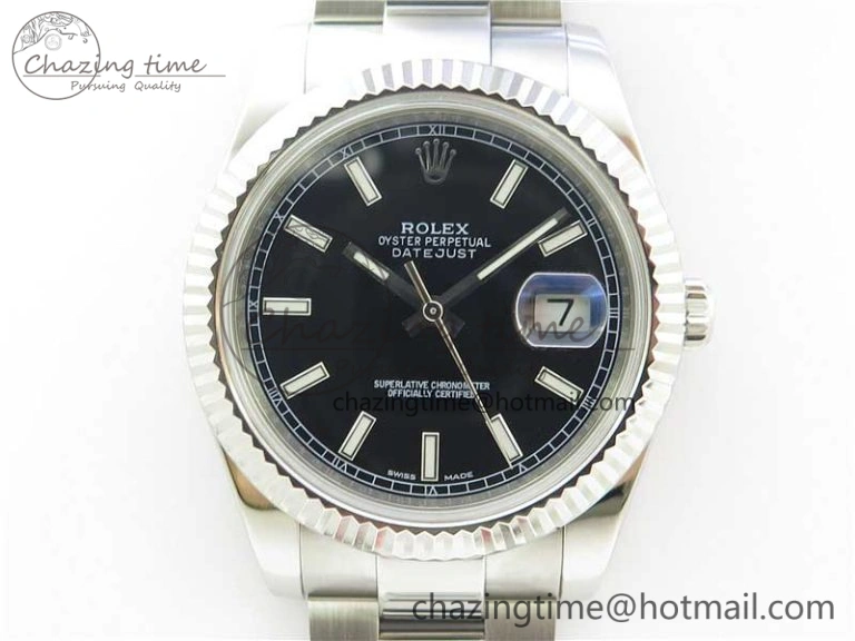 Practical DateJust 126334 SS Noob 1:1 904L Best Edition Black Dial Stick Markers on Oyster Bracelet A 3173