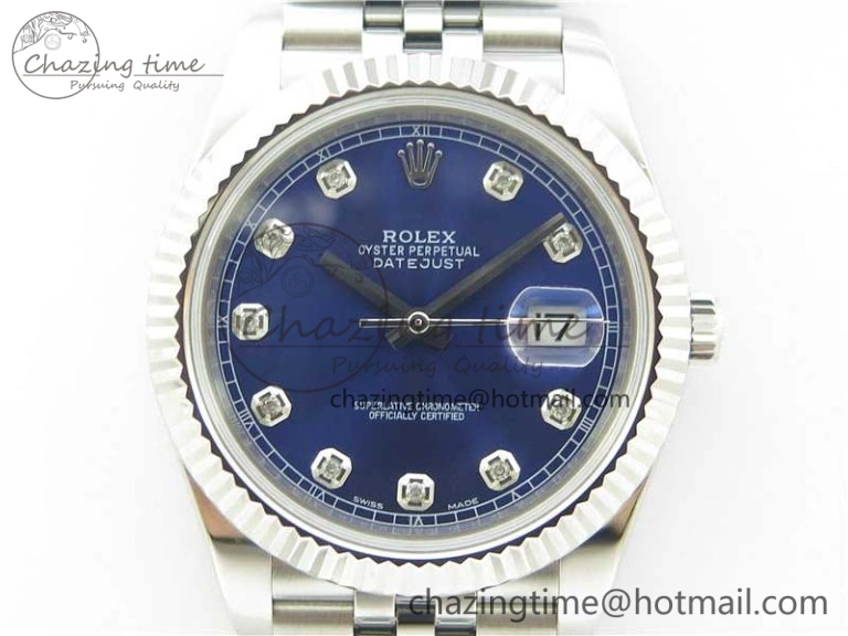 DateJust 126334 SS Noob 1:1 904L Best Edition Blue Dial Diamond on Jubilee Bracelet A Unisex 3155