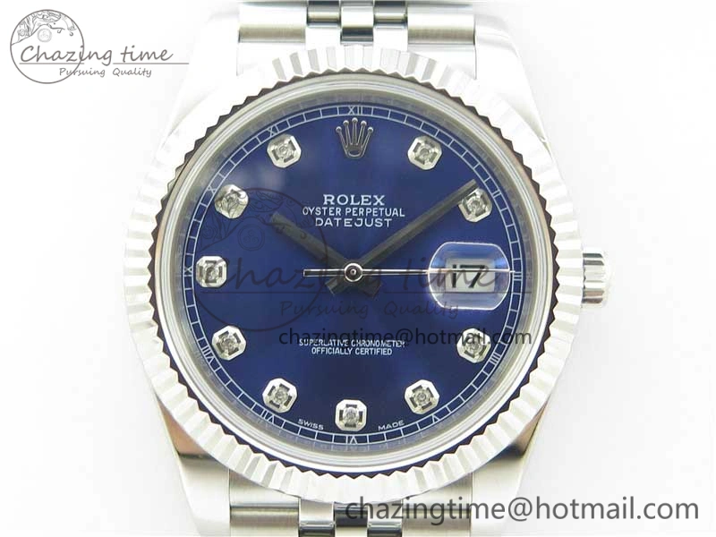 DateJust 126334 SS Noob 1:1 904L Best Edition Blue Dial Diamond on Jubilee Bracelet A Unisex 3155