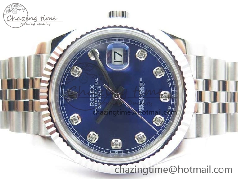 DateJust 126334 SS Noob 1:1 904L Best Edition Blue Dial Diamond on Jubilee Bracelet A Unisex 3155