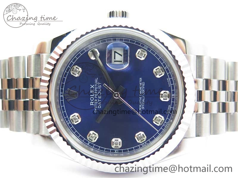 DateJust 126334 SS Noob 1:1 904L Best Edition Blue Dial Diamond on Jubilee Bracelet A Unisex 3155