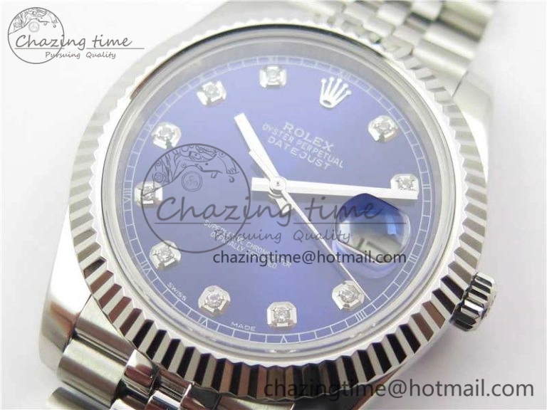DateJust 126334 SS Noob 1:1 904L Best Edition Blue Dial Diamond on Jubilee Bracelet A Unisex 3155