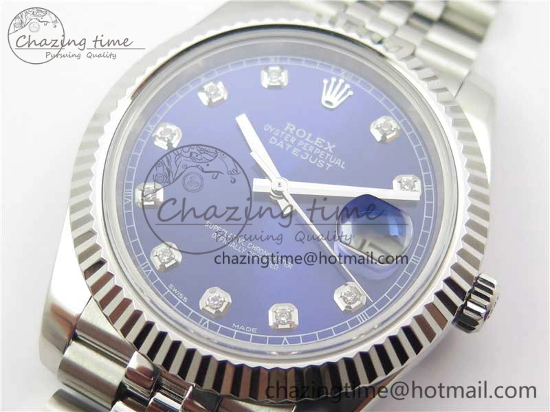 DateJust 126334 SS Noob 1:1 904L Best Edition Blue Dial Diamond on Jubilee Bracelet A Unisex 3155