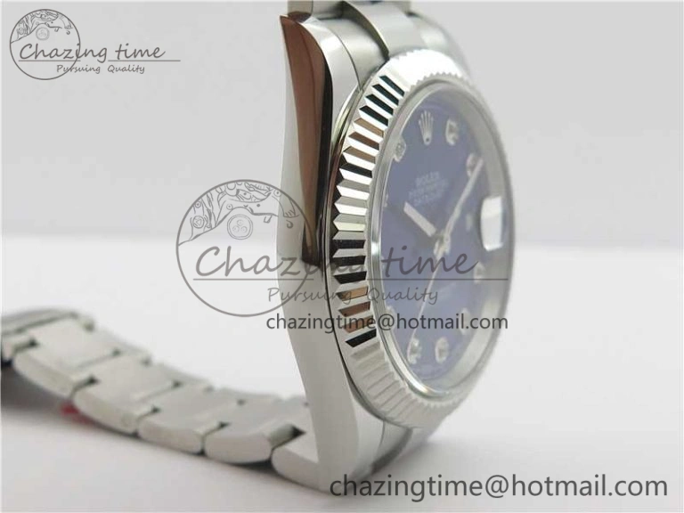 TimelessDesign DateJust 126334 SS Noob 1:1 904L Best Edition Blue Dial Diamond on Oyster Bracelet A 3164