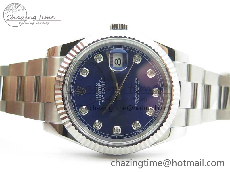 TimelessDesign DateJust 126334 SS Noob 1:1 904L Best Edition Blue Dial Diamond on Oyster Bracelet A 3164