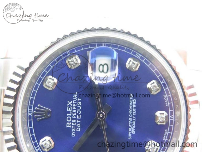 TimelessDesign DateJust 126334 SS Noob 1:1 904L Best Edition Blue Dial Diamond on Oyster Bracelet A 3164