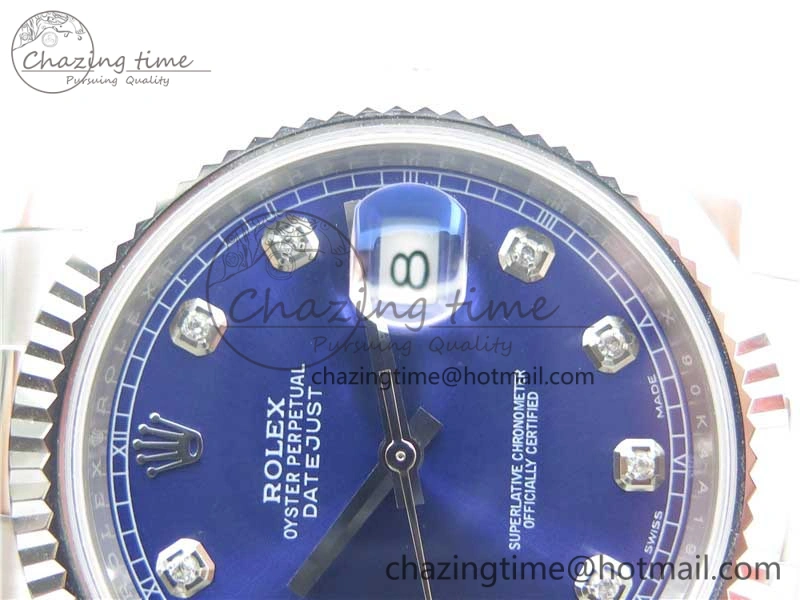 TimelessDesign DateJust 126334 SS Noob 1:1 904L Best Edition Blue Dial Diamond on Oyster Bracelet A 3164