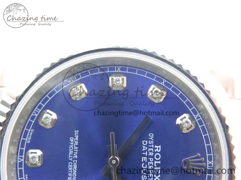 TimelessDesign DateJust 126334 SS Noob 1:1 904L Best Edition Blue Dial Diamond on Oyster Bracelet A 3164