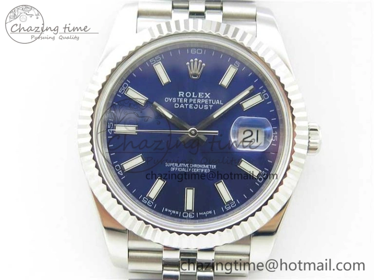 Efficient DateJust 126334 SS Noob 1:1 904L Best Edition Blue Dial Stick Markers on Jubilee Bracelet A 3157
