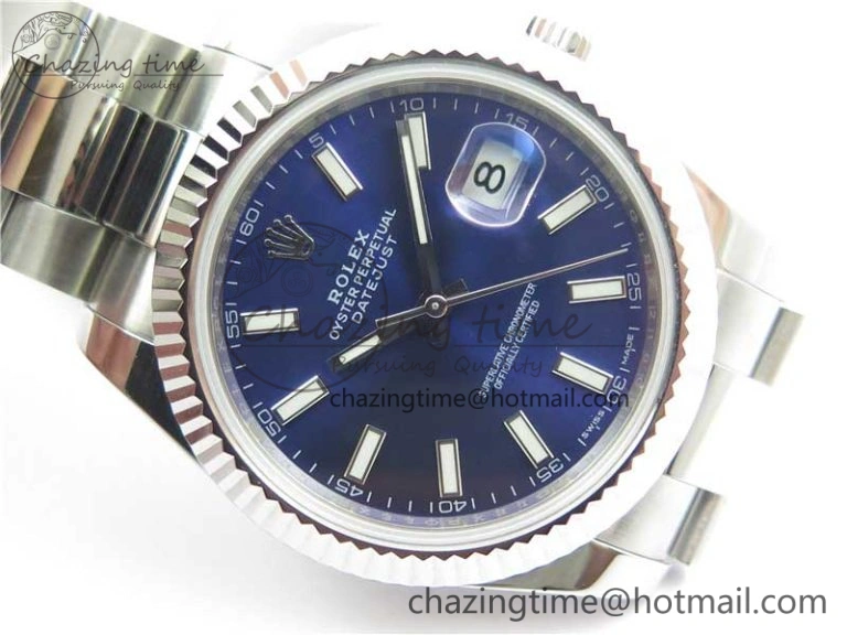 Classic DateJust 126334 SS Noob 1:1 904L Best Edition Blue Dial Stick Markers on Oyster Bracelet A 3169