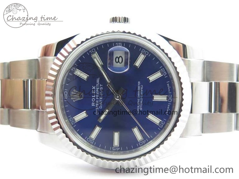 Classic DateJust 126334 SS Noob 1:1 904L Best Edition Blue Dial Stick Markers on Oyster Bracelet A 3169