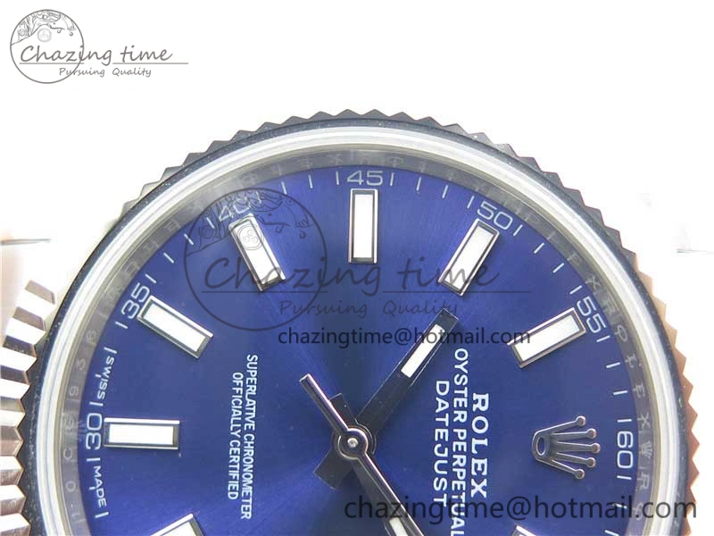 Classic DateJust 126334 SS Noob 1:1 904L Best Edition Blue Dial Stick Markers on Oyster Bracelet A 3169