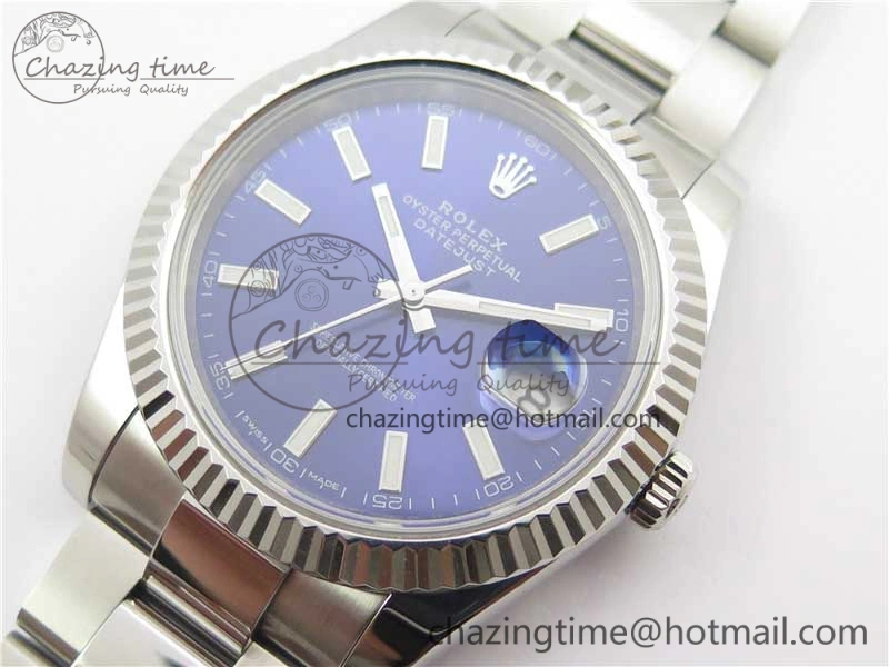Classic DateJust 126334 SS Noob 1:1 904L Best Edition Blue Dial Stick Markers on Oyster Bracelet A 3169
