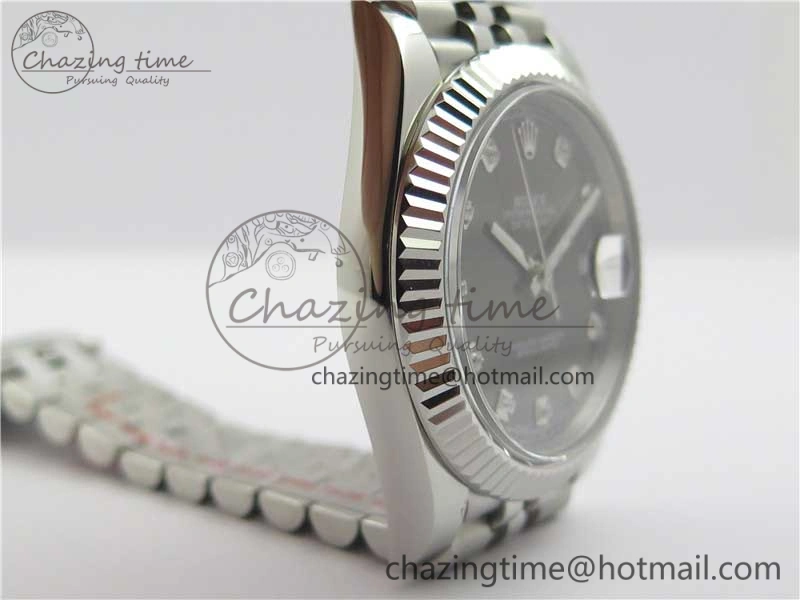 DateJust 126334 SS Noob 1:1 904L Best Edition Gray Dial Diamond on Jubilee Bracelet A Versatile 3156